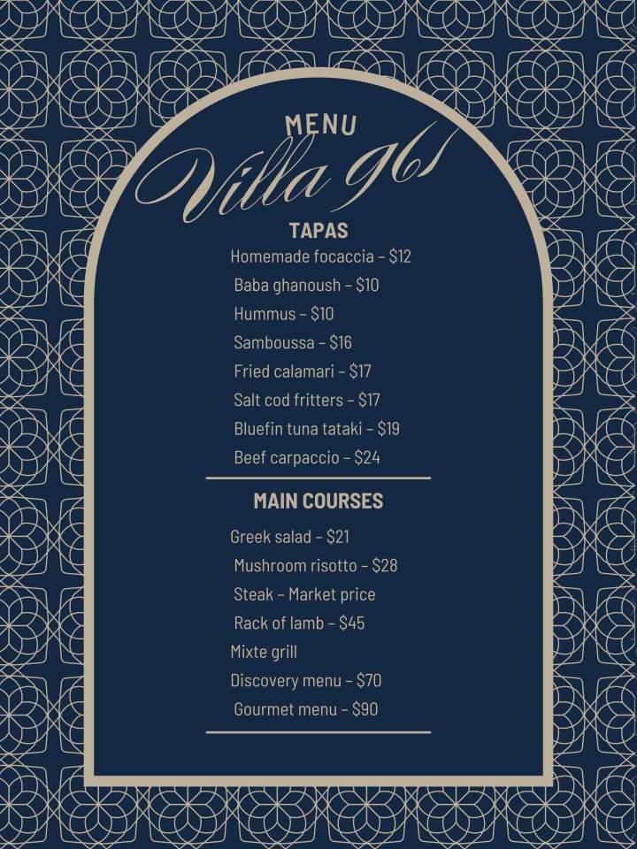 Villa 961 Menu (version finale) 2
